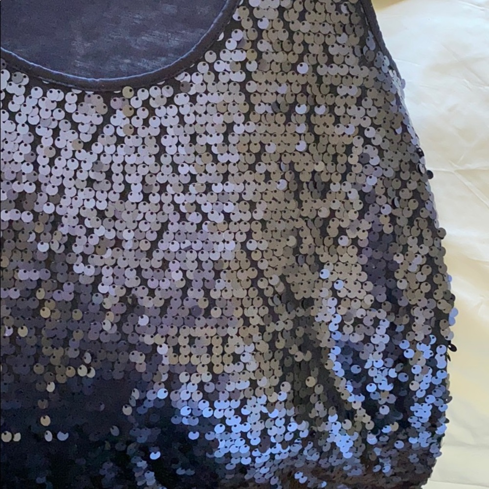 Express Sequin navy blue top - Picture 2 of 3